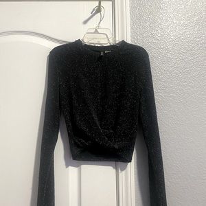 Black top with sparkles.